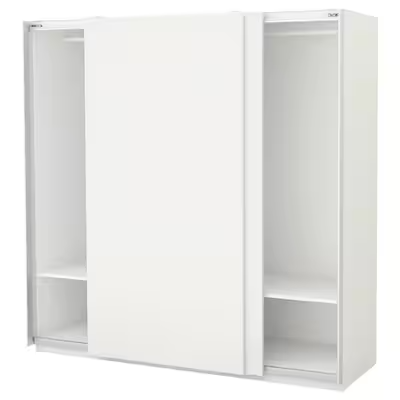 PAX Wardrobe, white/Hasvik white, 200x66x201 cm