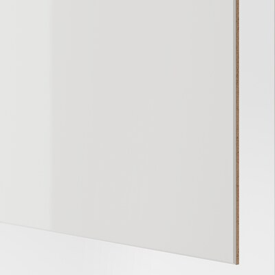 PAX / HOKKSUND Wardrobe combination, white/high-gloss light grey, 200x66x201 cm