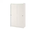 HAUGA Wardrobe with sliding doors, white, 118x55x199 cm