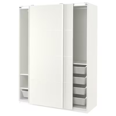 PAX / MEHAMN Wardrobe, white, 150x66x201 cm