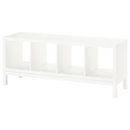 KALLAX Shelving unit with underframe, white/white, 147x59 cm