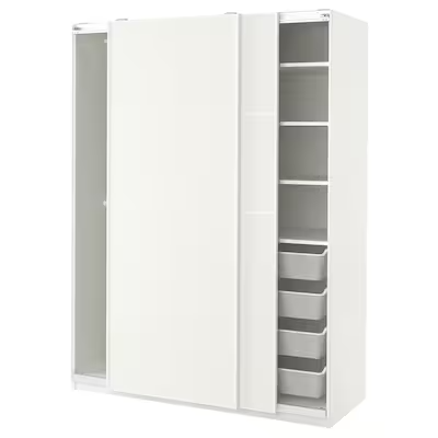 PAX / MEHAMN Wardrobe combination, white, 150x66x201 cm