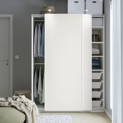 PAX / MEHAMN Wardrobe combination, white, 150x66x201 cm