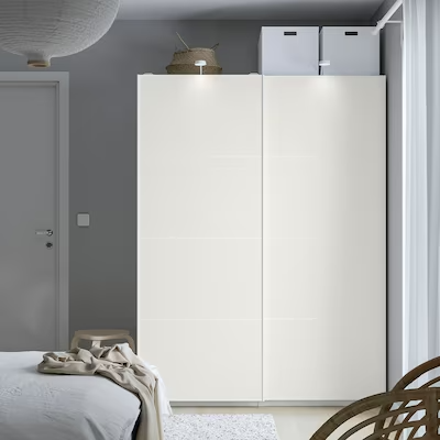 PAX / MEHAMN Wardrobe combination, white, 150x66x201 cm