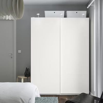 PAX / MEHAMN Wardrobe, white, 150x66x201 cm