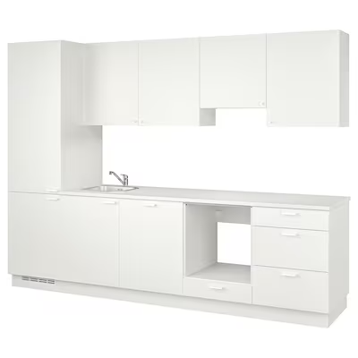 ENHET Kitchen, white, 301.5x63.5x222.5 cm