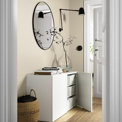 BESTÅ Storage combination with doors, white/Lappviken white, 120x42x65 cm