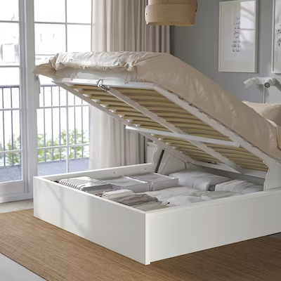 MALM Ottoman bed, white, Standard Double