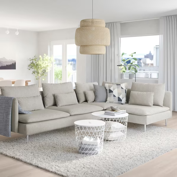 SÖDERHAMN Corner sofa, 4-seat, with open end/Viarp beige/brown