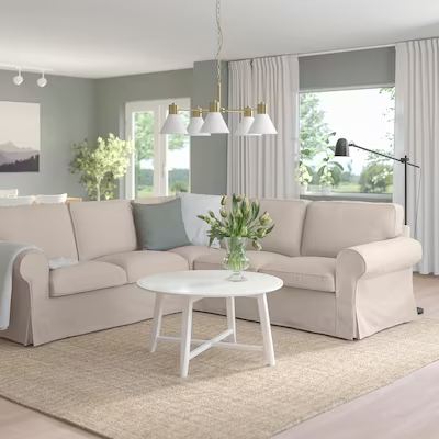 EKTORP Corner sofa, 4-seat, Totebo light beige