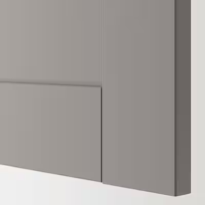 ENHET Kitchen, white/grey frame, 323x63.5x241 cm