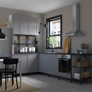 ENHET Corner kitchen, anthracite/grey frame