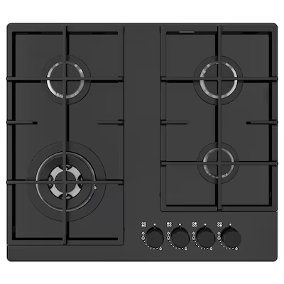 VASASTAN Gas hob, IKEA 500 glass/black, 59 cm