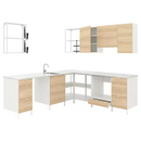 ENHET Corner kitchen, white/oak effect