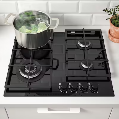 VASASTAN Gas hob, IKEA 500 glass/black, 59 cm