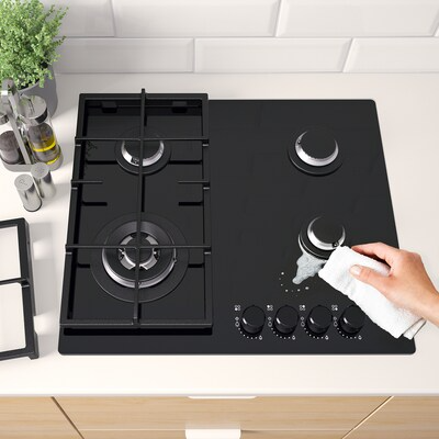 VASASTAN Gas hob, IKEA 500 glass/black, 59 cm