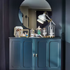 LINDBYN Mirror, black, 80 cm