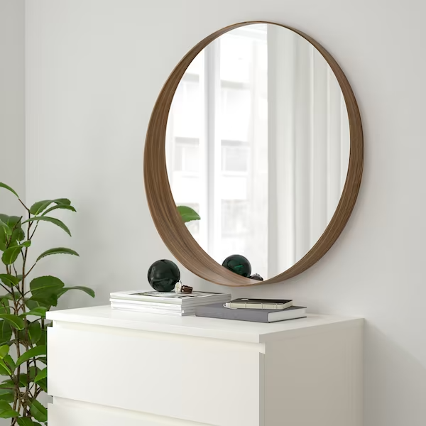 STOCKHOLM Mirror, walnut veneer, 80 cm