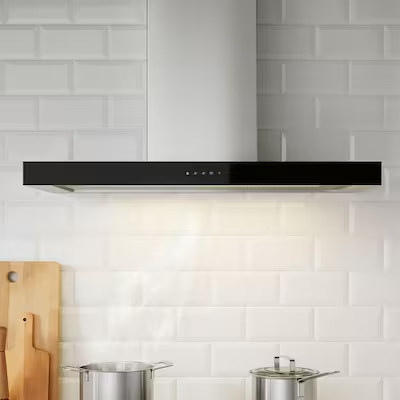 KULINARISK Wall mounted extractor hood, stainless steel/glass, 90 cm