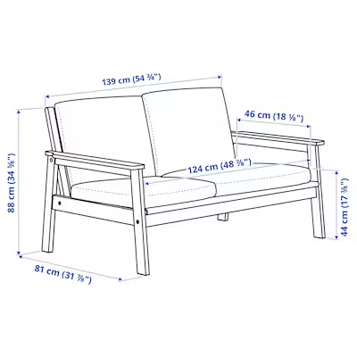 2-seat sofa, outdoor/ indoor, grey