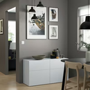 BESTÅ Storage combination w doors/drawers, white/Lappviken white, 120x42x65 cm