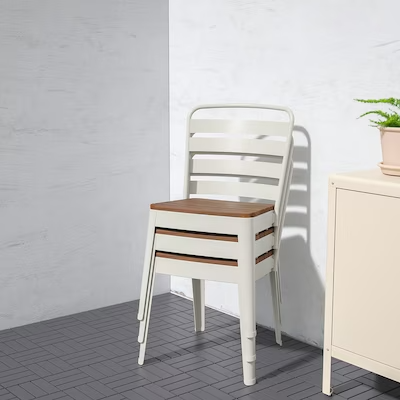 KLIMPFJÄLL / NORRMANSÖ Table and 6 chairs, grey-brown/beige acacia, 240x95 cm