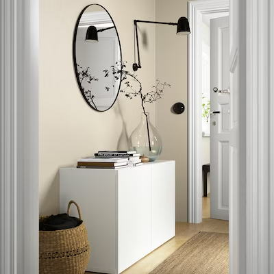 BESTÅ Storage combination with doors, white/Lappviken white, 120x42x65 cm