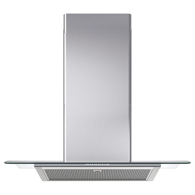 BALANSERAD Wall mounted extractor hood, stainless steel/glass, 80 cm