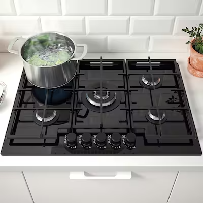 VASASTAN Gas hob, IKEA 700 glass/black, 74 cm