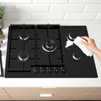 VASASTAN Gas hob, IKEA 700 glass/black, 74 cm