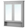 HEMNES Mirror cabinet with 2 doors, grey, 83x16x98 cm