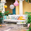3-seat sofa, in/outdoor, beige, 260x94x90 cm