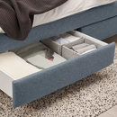 TUFJORD Upholstered storage bed, Gunnared blue, Standard Double