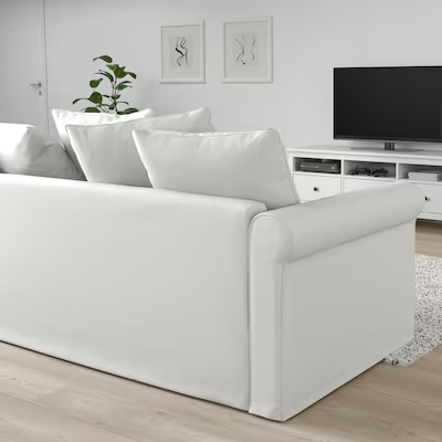 GRÖNLID Corner sofa, 5-seat w chaise longue, Inseros white