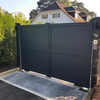 Cambridge Double Swing Flat Top Driveway Gate with Diagonal Solid Infill 4000 x 1600mm Grey