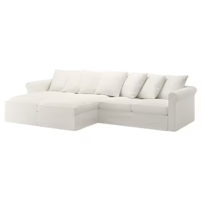 GRÖNLID 4-seat sofa with chaise longues, Inseros white