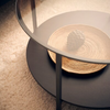 VITTSJÖ Coffee table, black-brown/glass, 75 cm
