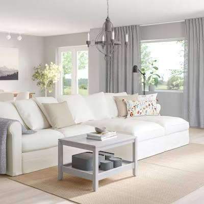 GRÖNLID 4-seat sofa with chaise longues, Inseros white