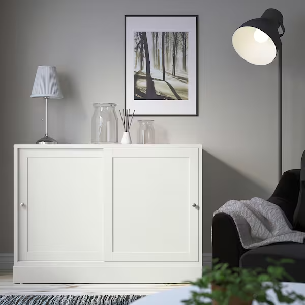 HAVSTA Cabinet with plinth, white, 121x47x89 cm