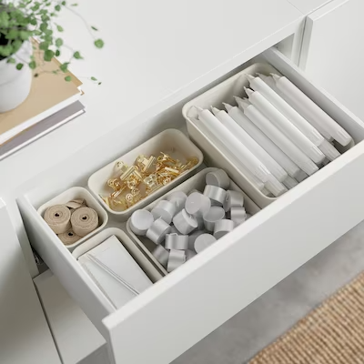 BESTÅ Storage combination with drawers, white/Lappviken white, 180x42x65 cm