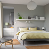 SLATTUM Upholstered bed frame, Knisa light grey, Standard Double