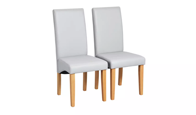 Argos Home Pair of Skirted Dining Chairs - Grey