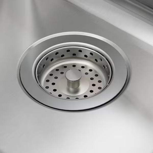 VATTUDALEN Inset sink, 1 ½ bowl w drainboard, stainless steel, 88x53 cm