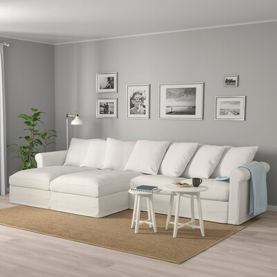 GRÖNLID 4-seat sofa with chaise longues, Inseros white