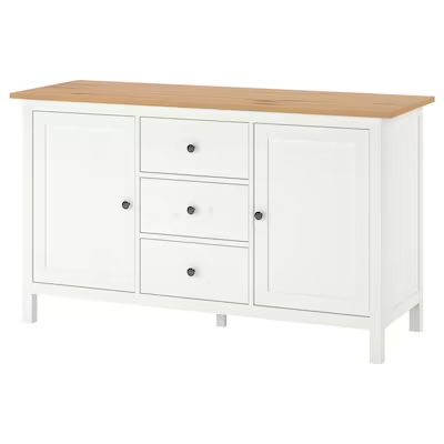 HEMNES Sideboard, white stain/light brown, 157x88 cm