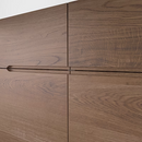 KLACKENÄS Sideboard, black/oak veneer brown stained, 120x97 cm