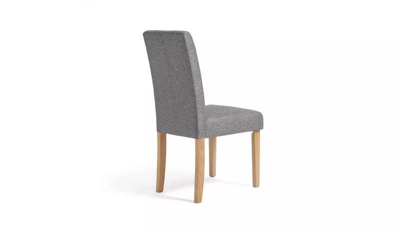 Argos Home Pair of Tweed Mid Back Dining Chairs - Grey