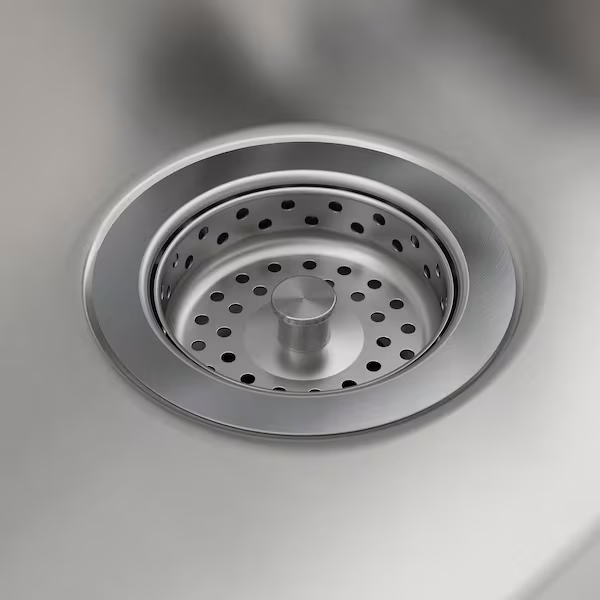 AMMERÅN Onset sink, 1 bowl, stainless steel, 60x63.5 cm