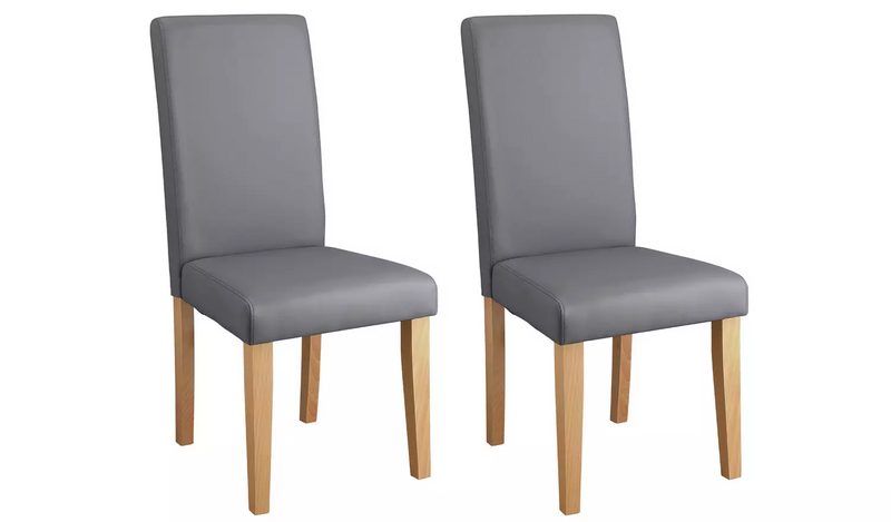 Argos Home Pair of Midback Dining Chairs - Grey