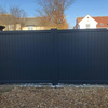 Canterbury Double Swing Flat Top Driveway Gate with Vertical Solid Infill 3750 x 1600mm Grey